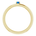 saveongems Jewelry 14K Lab-Grown Asymmetrical Blue Sapphire Stackable Ring