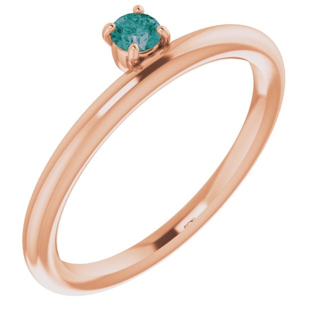 saveongems Jewelry 6.00 / 14K Rose Lab-Grown Asymmetrical Alexandrite Stackable Ring Alexandrite Asymmetrical Stackable Ring