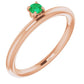 saveongems Jewelry 6.00 / 14K Rose Lab-Grown Asymmetrical Emerald Stackable Ring 14K Lab-Grown Asymmetrical Emerald Stackable Ring
