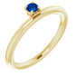 saveongems Jewelry 6.00 / 14K Yellow Lab-Grown Asymmetrical Blue Sapphire Stackable Ring 14K Lab-Grown Asymmetrical Blue Sapphire Stackable Ring