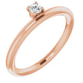 saveongems Jewelry 1/10 ctw (3mm) / VS F+ / 14K Rose Diamond Asymmetrical Stackable Ring Size 7