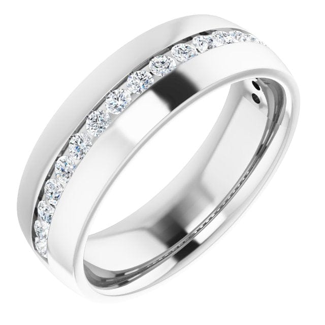 saveongems Jewelry 7 / Champagne/Si1 / 14K White Channel-Set Band 14K gold