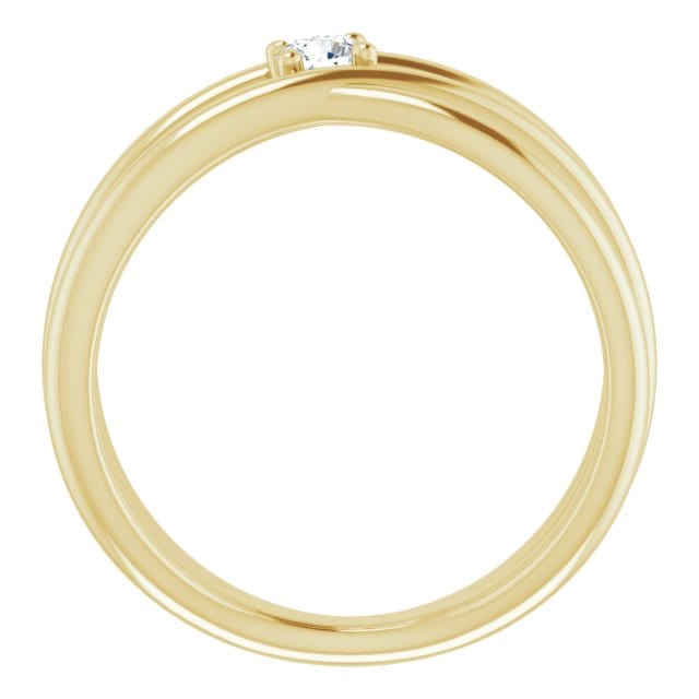 saveongems Jewelry 14K White 1/8 CT Diamond Negative Space Ring