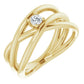 saveongems Jewelry 3.2mm::1/8 CTW / 6.00 / 14K Yellow 14K White 1/8 CT Diamond Negative Space Ring