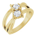 saveongems Jewelry 1/2 ctw (4.1mm) / 6.00 / 14K Yellow Natural Diamond Two-Stone Ring