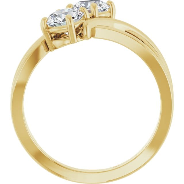saveongems Jewelry Natural Diamond Two-Stone Ring