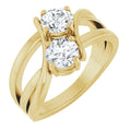 saveongems Jewelry 1 ctw (5.2mm) / 6.00 / 14K Yellow Natural Diamond Two-Stone Ring