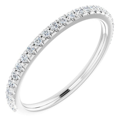 saveongems 8 x 6mm:: 1/4 CTW / 6.0 14K White 1/4 CTW Natural Round Diamond Band