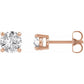 saveongems Jewelry 5mm / 14K Rose 14K Round Forever One Moissanite Earrings