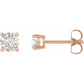 saveongems Jewelry 4mm / 14K Rose 14K Round Forever One Moissanite Earrings