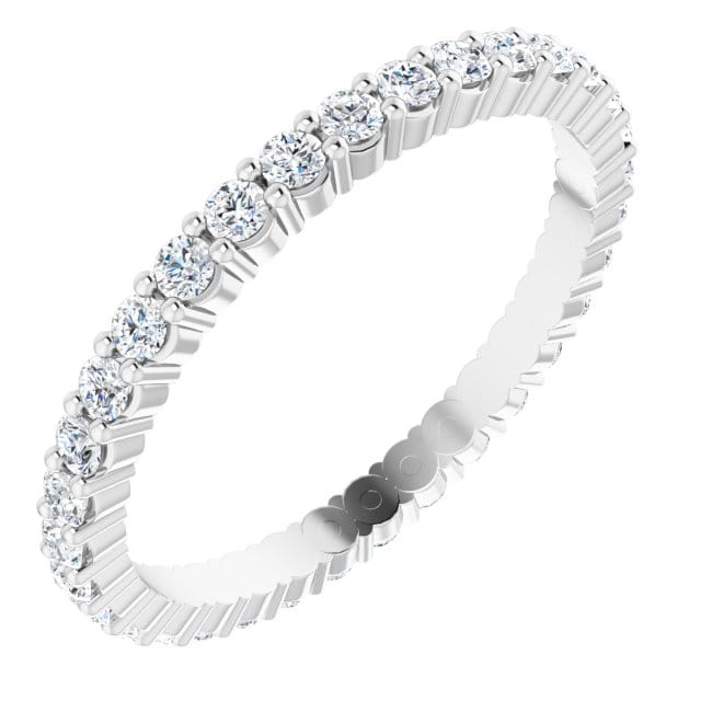 saveongems 1.7mm::5/8 CTW / SI2-SI3 / 14K White 14K Natural Diamond Eternity Band Ring Size 7