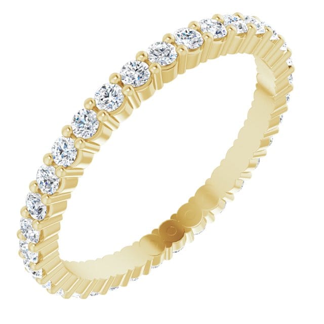 saveongems 1.7mm::5/8 CTW / SI2-SI3 / 14K Yellow 14K Natural Diamond Eternity Band Ring Size 7