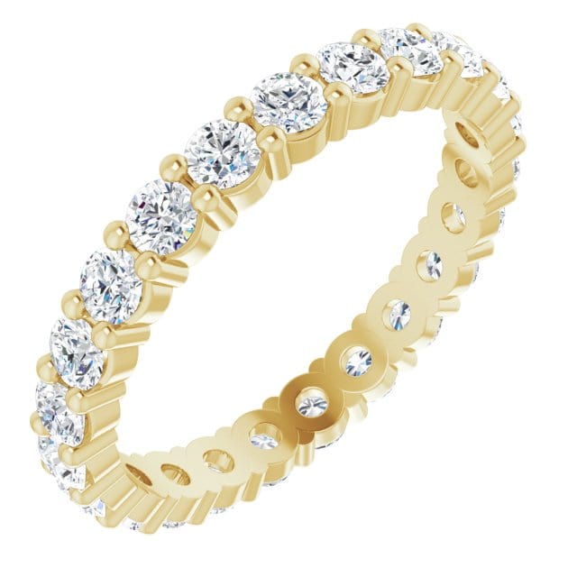 saveongems 2.5mm:: 1 3/8 CTW / SI2-SI3 / 14K Yellow 14K Natural Diamond Eternity Band Ring Size 7