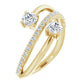 saveongems Jewelry 4.1mm::3/4 CTW / 6.00 / 14K Yellow 14K 3/4 CTW Diamond Two-Stone Bypass Ring