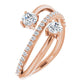 saveongems Jewelry 4.1mm::3/4 CTW / 6.00 / 14K Rose 14K 3/4 CTW Diamond Two-Stone Bypass Ring