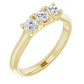 saveongems 3.4mm::1/2 CTW / 7.0 14K Yellow Natural Diamond Three-Stone Anniversary Band