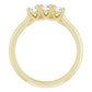 saveongems 14K Yellow Natural Diamond Three-Stone Anniversary Band