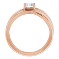 saveongems Jewelry 14K Rose Diamond Solitaire Criss-Cross Ring