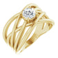 saveongems Jewelry 5.2mm::1/2 CTW / I1 G-H / 6.00 14K Yelow Diamond Solitaire Criss-Cross Ring