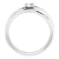 saveongems Jewelry 14K White Diamond Solitaire Criss-Cross Ring