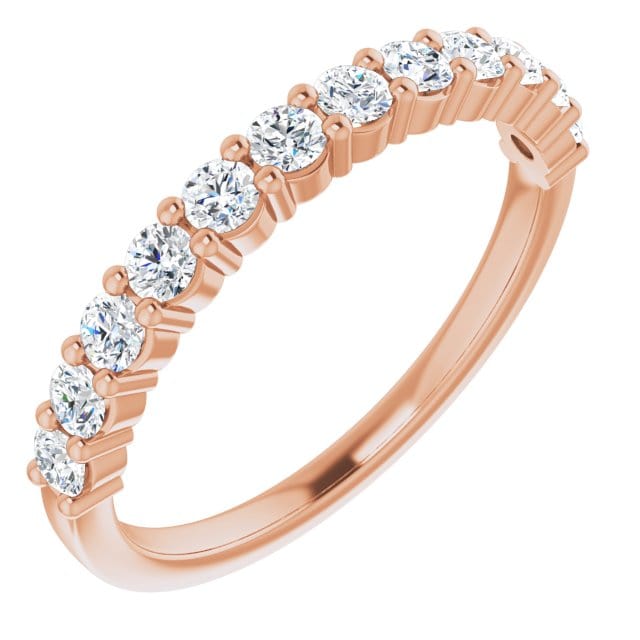 saveongems 2.25mm:: 5/8 CTW / 6.0 14K Rose Natural Diamond Anniversary Band