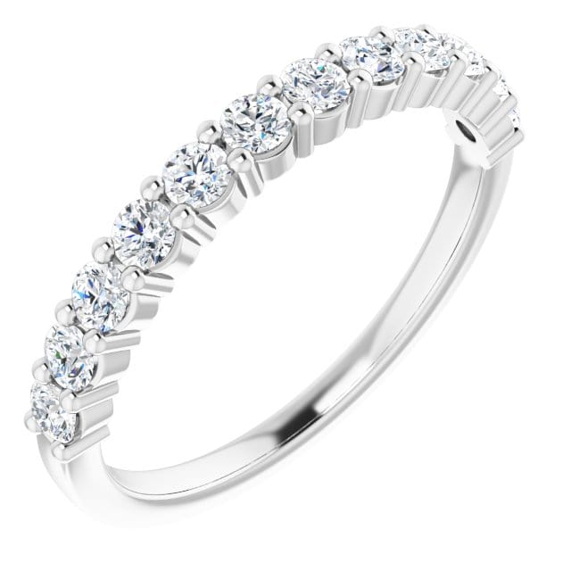 saveongems 2.25mm:: 5/8 CTW / 6.0 14K White Natural Diamond Anniversary Band