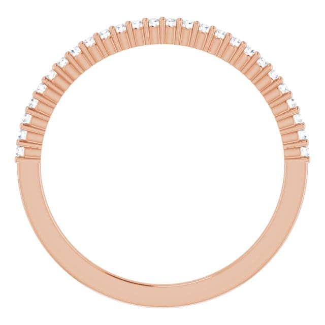 saveongems 14K Rose Natural Diamond Anniversary Band Sizes 1mm,1.3mm,1.5mm,1.7mm,2mm