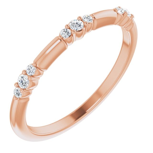 saveongems Jewelry 2.11mm::1/10 CTW / 6.00 / 14K Rose 14K 1/10 CTW Natural Diamond Stackable Ring