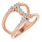 saveongems 3/8 ctw (13.1mm) / VS F+ / 14K Rose Ring Size 7 (Sized Exactly) Negative Space Ring 3/8 Carat Total Weight
