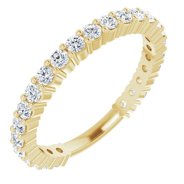 saveongems 2mm:: 3/4 CTW / 6.0 14K Yellow Natural Diamond Anniversary Band