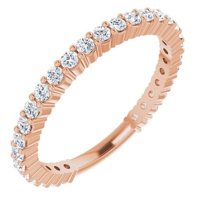 saveongems 1.7mm::1/2 CTW / 6.0 14K Rose Natural Diamond Anniversary Band