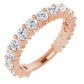 saveongems 3mm:: 1 1/2 CTW / 6.0 14K Rose Natural Diamond Anniversary Band