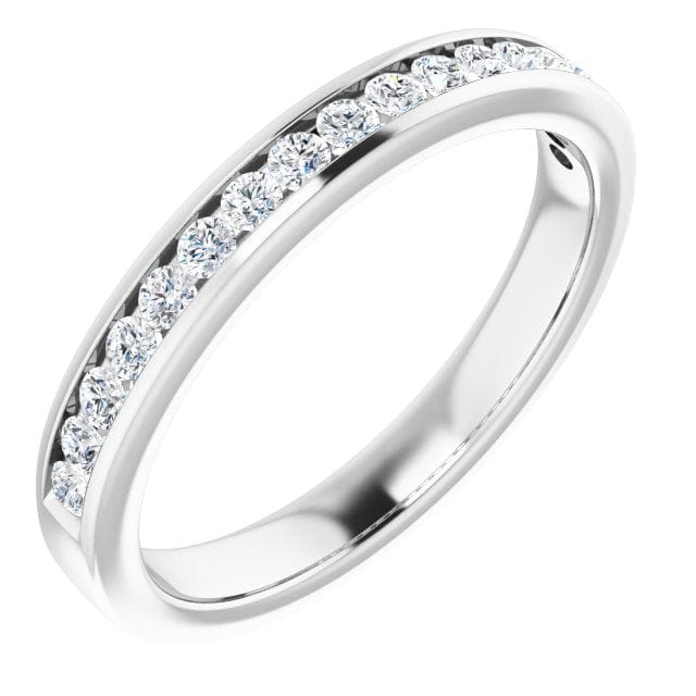 saveongems 14K White Diamond Anniversary Band Sizes1mm,1mm,1.3mm,1.5mm,1.7mm,2mm,2.25mm,2.5mm,2.75mm,3mm