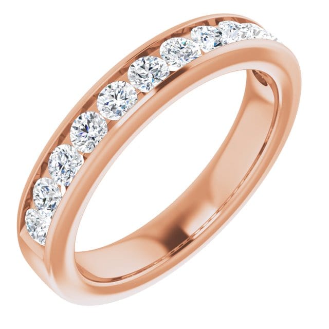 saveongems 14K Rose Diamond Anniversary Band Sizes1mm,1mm,1.3mm,1.5mm,1.7mm,2mm,2.25mm,2.5mm,2.75mm,3mm