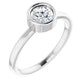 saveongems 5.5mm / 6.0 14K White Natural Diamond Ring Sizes 3mm, 4mm, 4.5mm, 5.5mm