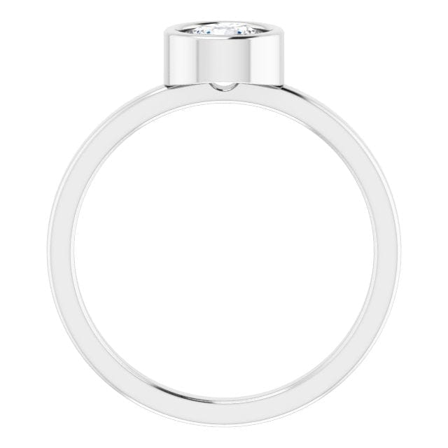 saveongems 14K White Natural Diamond Ring Sizes 3mm, 4mm, 4.5mm, 5.5mm