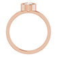 saveongems 14K Rose Natural Diamond Ring Sizes 3mm, 4.5mm, 5.5mm
