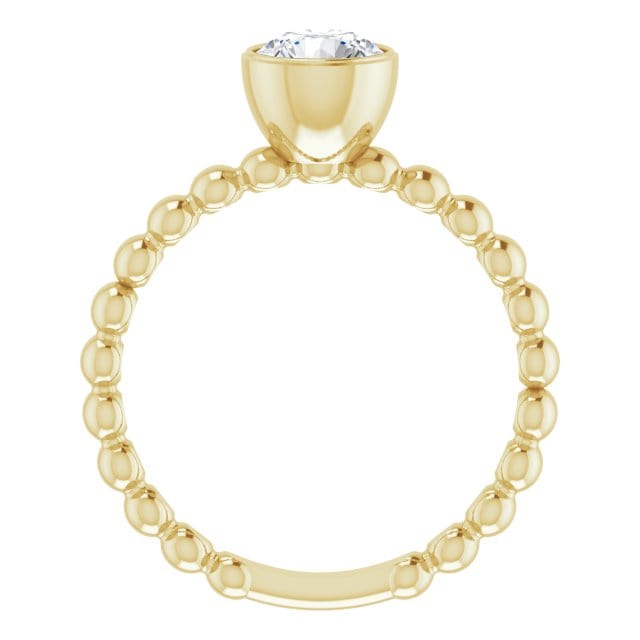 saveongems Jewelry 14K 9/10 CTW Natural Diamond Family Beaded Stackable Ring