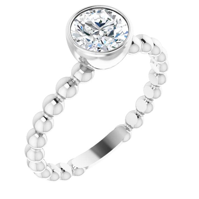 saveongems Jewelry 6mm::9/10 CTW / 6.00 / 14K White 14K 9/10 CTW Natural Diamond Family Beaded Stackable Ring