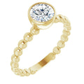 saveongems Jewelry 6mm::9/10 CTW / 6.00 / 14K Yellow 14K 9/10 CTW Natural Diamond Family Beaded Stackable Ring