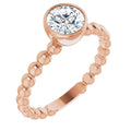 saveongems Jewelry 6mm::9/10 CTW / 6.00 / 14K Rose 14K 9/10 CTW Natural Diamond Family Beaded Stackable Ring