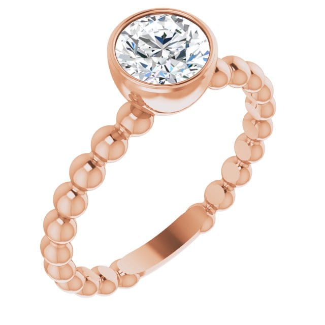 saveongems Jewelry 6mm::9/10 CTW / 6.00 / 14K Rose 14K 9/10 CTW Natural Diamond Family Beaded Stackable Ring
