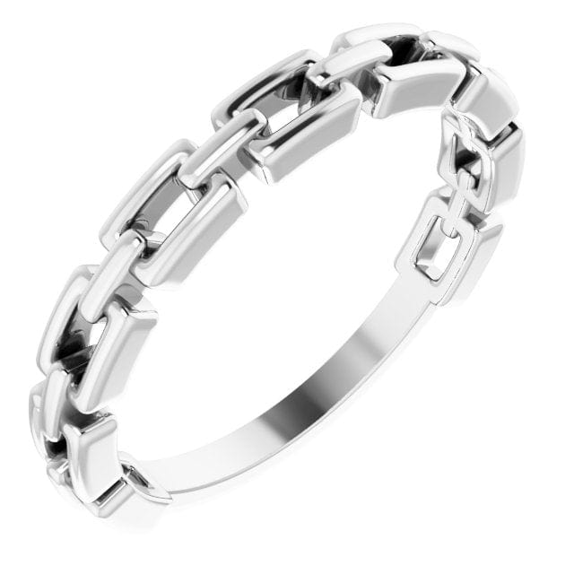 saveongems Jewelry 1.8mm / 4.00 / 14K White Chain Link Ring