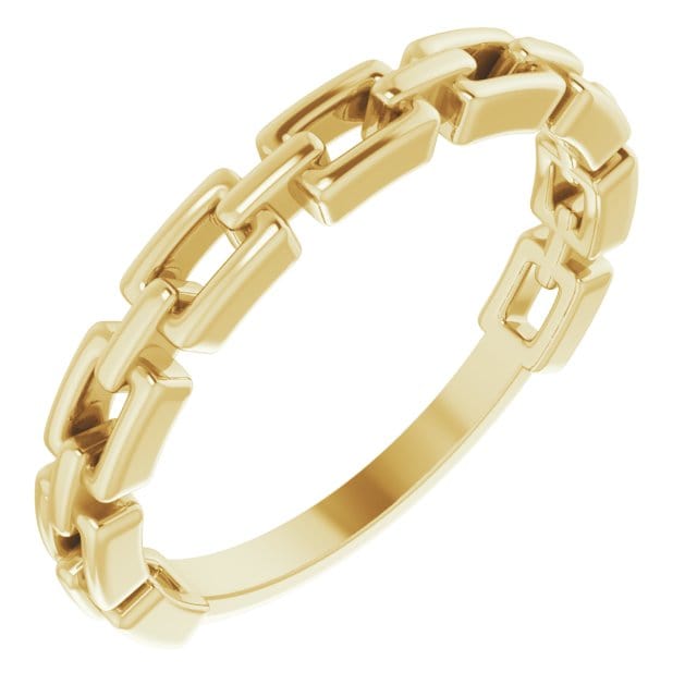 saveongems Jewelry 1.8mm / 4.00 / 14K Yellow Chain Link Ring