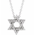 saveongems Jewelry 11 x 9.54 mm::1/8 CTW / 14K White 14K 1/8 CTW Natural Diamond Star of David 16-18