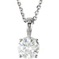 saveongems 5mm:: 1/2 CT / SI12-SI3 G-H / 14K White 14K Natural Diamond Round 4-Prong Pendant Necklace