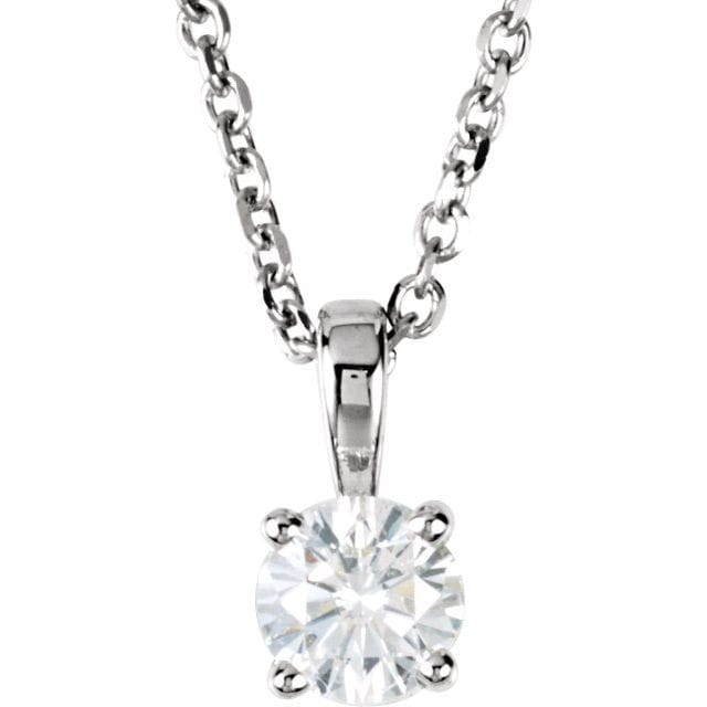 saveongems 4mm :: 1/4 CT / SI2-SI3 14K White 1/4 CTW Natural Diamond 18" Necklace