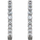 saveongems 14K Natural Diamond Inside-Outside Hinged Hoop Earrings