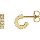 saveongems 8mm: 1/4 CTW / SI1-SI2 (G-H) / 14K Yellow Gold Lab-Grown Diamond French-Set Huggie Earrings