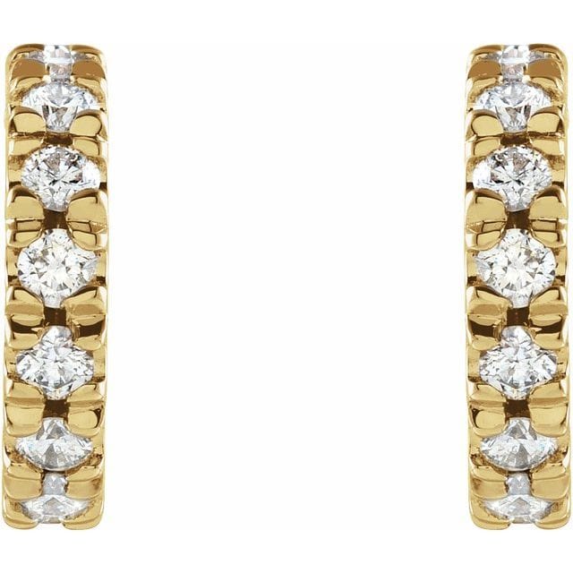 saveongems Lab-Grown Diamond French-Set Huggie Earrings